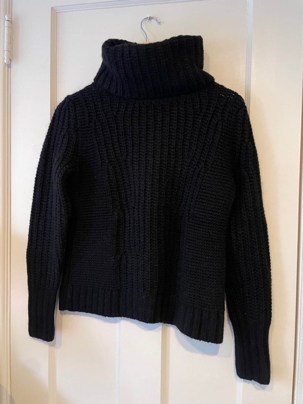 Banana Republic Merino Wool and Alpaca  Black Chunky Ribbed Turtleneck Sweater